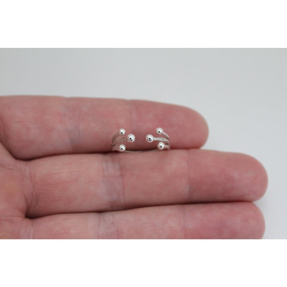 Sterling Silver Adjustable Ring with Large Granulations